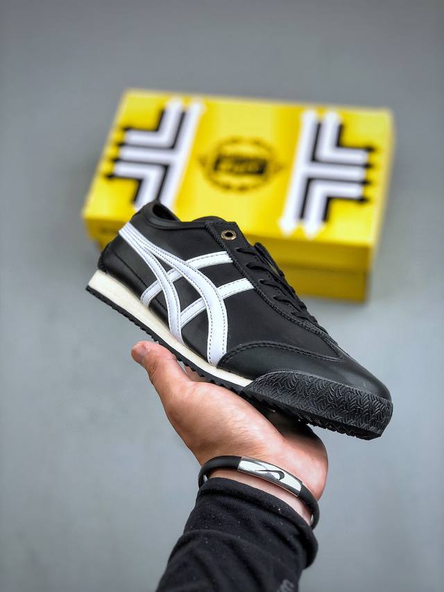 Onitsuka Tiger Mexico 66 Sd 鬼冢虎 墨西哥升级版系列低帮复古经典虎爪百搭休闲皮革慢跑鞋 采用软质粒面牛剖革组合翻毛皮饰条鞋面材质货号