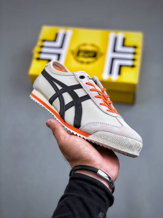 Onitsuka Tiger Mexico 66 Sd 鬼冢虎 墨西哥升级版系列低帮复古经典虎爪百搭休闲皮革慢跑鞋 采用软质粒面牛剖革组合翻毛皮饰条鞋面材质货号