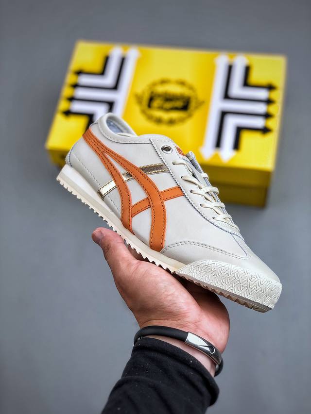 Onitsuka Tiger Mexico 66 Sd 鬼冢虎 墨西哥升级版系列低帮复古经典虎爪百搭休闲皮革慢跑鞋 采用软质粒面牛剖革组合翻毛皮饰条鞋面材质货号