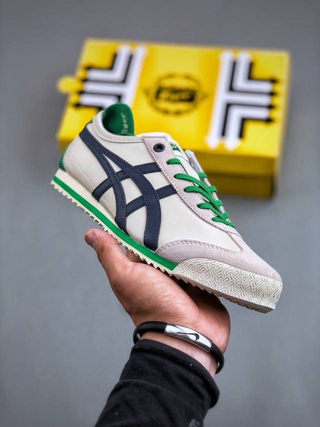 Onitsuka Tiger Mexico 66 Sd 鬼冢虎 墨西哥升级版系列低帮复古经典虎爪百搭休闲皮革慢跑鞋 采用软质粒面牛剖革组合翻毛皮饰条鞋面材质货号