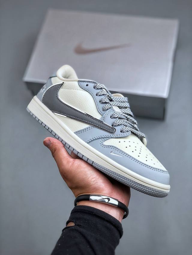 Travis Scott X Fragment Design X Air Jordan 1 Low Og Sp Aj1 乔1 克罗心联名-碧落蓝 低帮文化休闲板