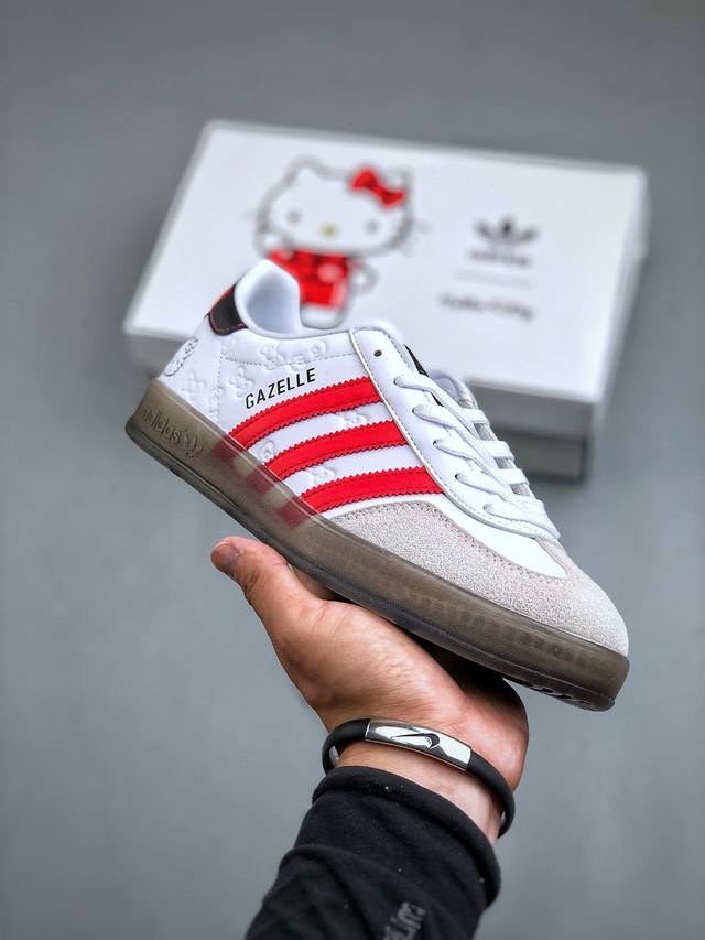 Adidas Originals Gazelle Indoor 凯蒂猫 三叶草休闲防滑耐磨低帮板鞋 Ii0013 尺码：36-45 半