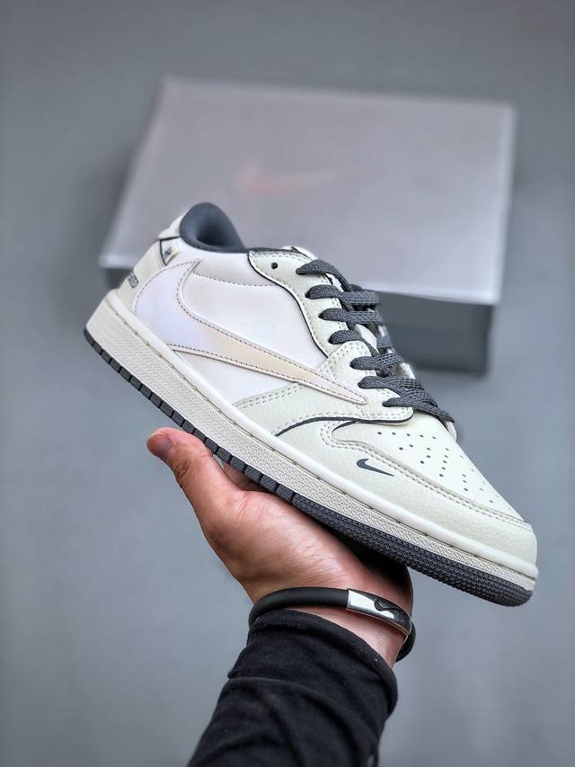 Travis Scott X Fragment Design X Air Jordan 1 Low Og Sp Aj1 乔1 Un联名-米白灰底 低帮文化休闲板