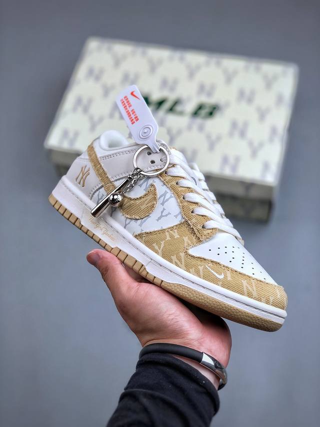 Nike Sb Dunk Low X Mlb 白黄牛仔印花纯原大厂出品 极力推荐原装头层材料 独家版型蒸餾加工帶來的是更好的视觉和脚感体验大厂纯原品质出货 清洁