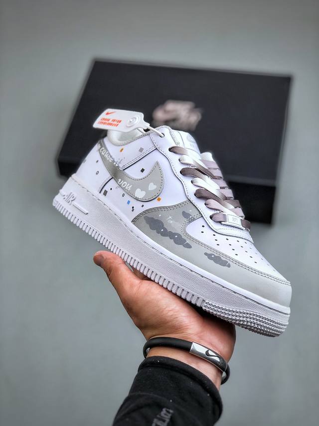 Nike Air Force 1 Low’07 云朵 配色 空军一号低帮休闲板鞋 定制皮料 原厂3D打印 定制鞋盒 原楦原纸板 纯正空军版型 内置全掌气垫 货号