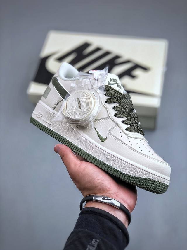 Nike Air Force 1'07 Low 二维码 军绿满天星 空军一号低帮休闲板鞋 Cu1836-966 #定制皮料 3M反光 原楦原纸板 纯正版型 清洁