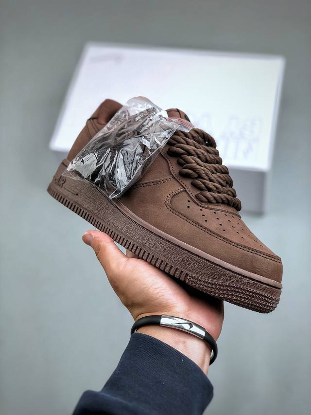 Nike Air Force 1'07 Low 定制款 粗麻绳 空军一号低帮休闲板鞋 Cw 8-111 #原楦原纸板 纯正版型 高清洁度 内置全掌气垫尺码：36