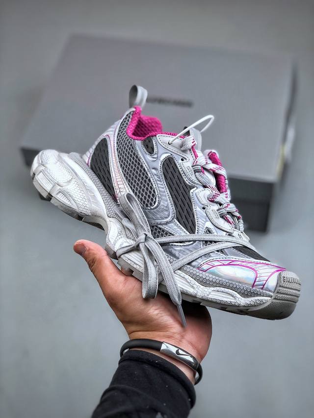 Vg版 法国高端奢侈品牌-巴黎世家balenciaga 3Xl Sneakers 3+系列低帮复古阔型底姥爹风潮流百搭休闲慢跑鞋男女鞋配件防尘袋及附送鞋带,升级