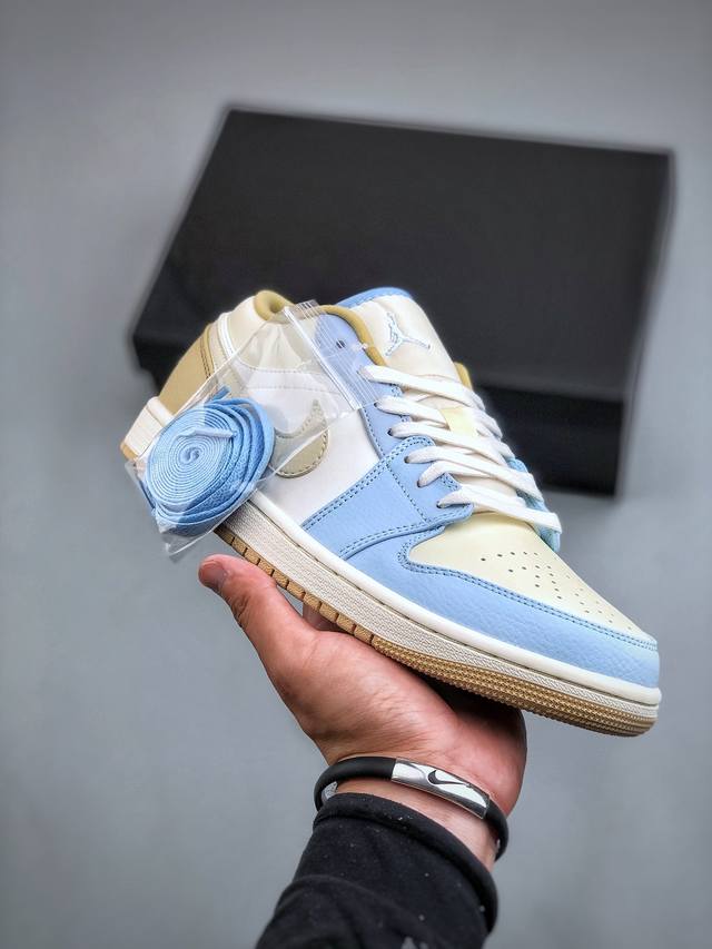 Air Jordan 1 Low 黄白棕 Aj1乔1低帮休闲板鞋 同步官方配色 市场唯一独家头层皮打造 原鞋原档案开发 原厂皮料 原档冲孔鞋头 正确满胶鞋垫 四