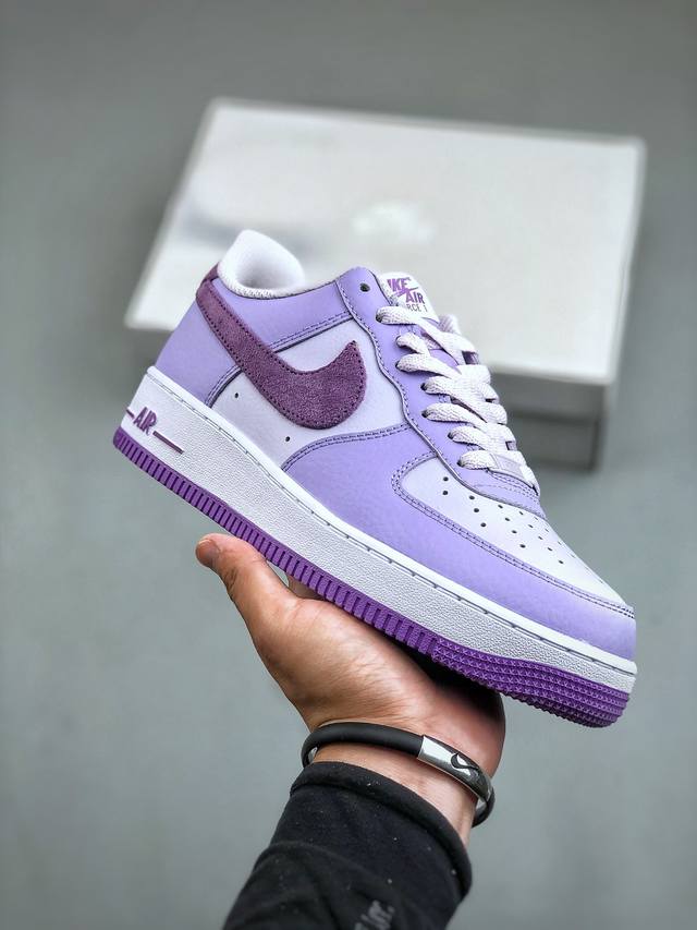 Nike Air Force 1 Low 07 Nn 白紫 原楦头原纸板 打造纯正低帮空军版型 专注外贸渠道 全掌内置蜂窝气垫 原盒配件 原厂中底钢印、拉帮完美