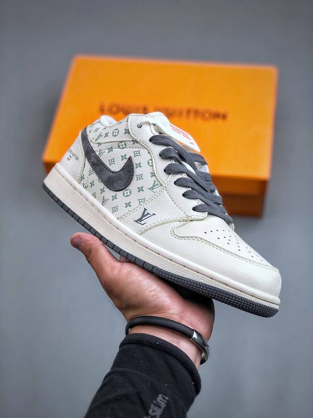 Air Jordan 1 Retro Low X Louis Vuitton 白灰官方同步新色 原装级产物拒绝公底 立体鞋型 细节完美 高清洁度 购置公司同步原