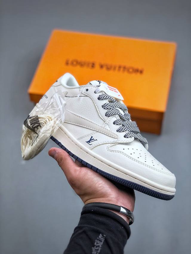 Travis Scott X Nike Air Jordan 1 Low X Louis Vuitton 白蓝 Air Jordan 1 Low 反转白蓝满天星