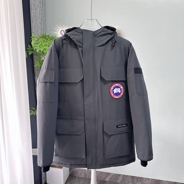 顶级版本，随意对比』 Canada Goose｜加拿大鹅expedition 派克大衣｜经典升级 新08款 男女同款羽绒服 颜色：石墨灰、米白色、黑色、粉色、藏