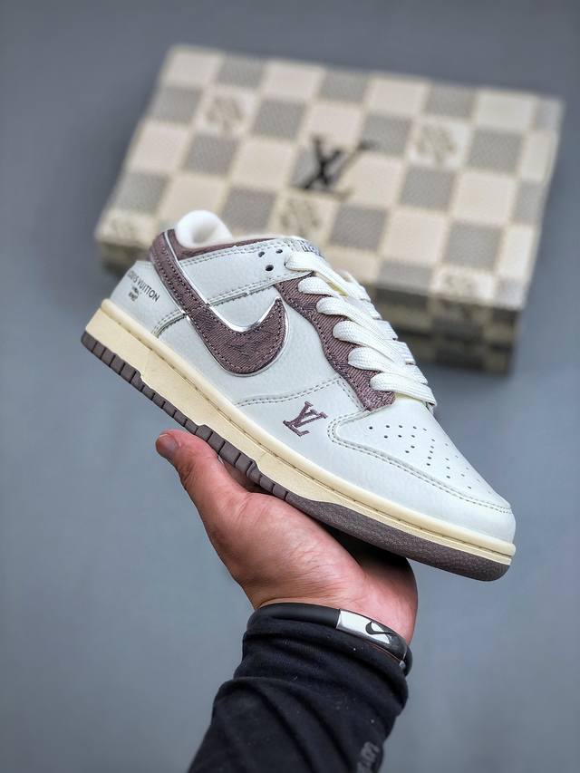 Nike Sb Dunk Low X Louis Vuitton 米棕纯原大厂出品 极力推荐原装头层材料 独家版型蒸餾加工帶來的是更好的视觉和脚感体验大厂纯原品