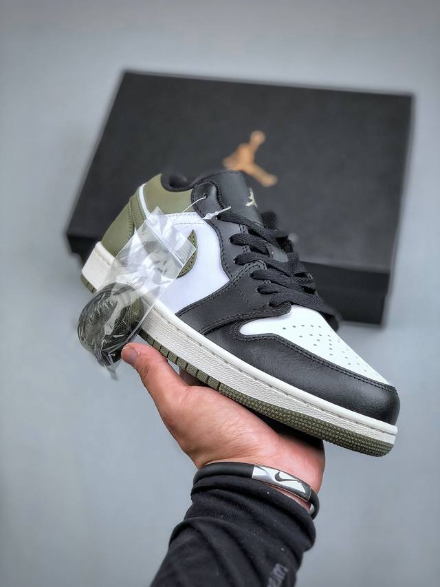 Air Jordan 1 Low 黑白绿 Aj1乔1低帮休闲板鞋 同步官方配色 市场唯一独家头层皮打造 原鞋原档案开发 原厂皮料 原档冲孔鞋头 正确满胶鞋垫 四