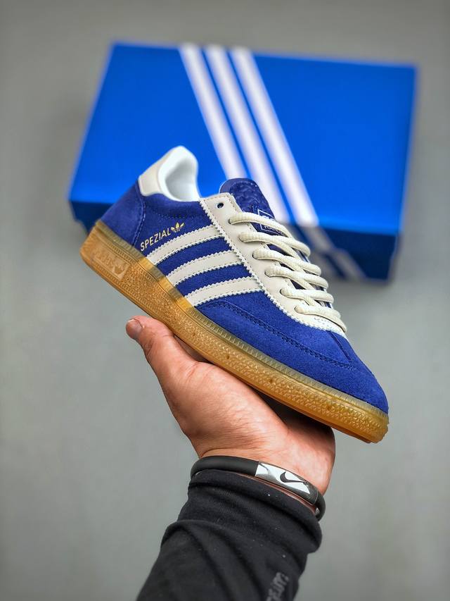 Adidas Originals Samba Og Black 75 Anniversary 桑巴舞系列绅士德训足球风百搭低帮休闲运动板鞋“蓝白金75周年” 货