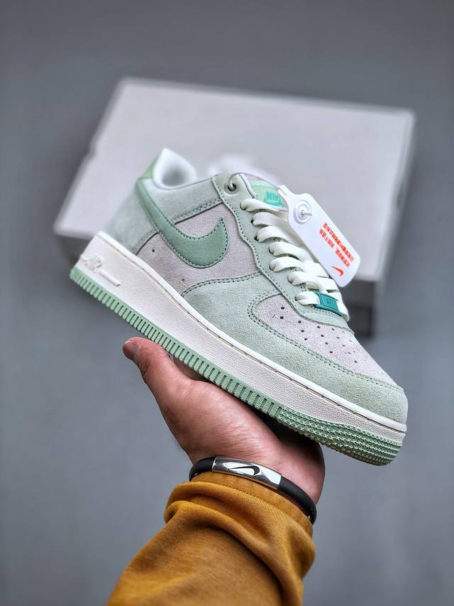 Nike Air Force 1 Low 07 灰绿 原楦头原纸板 打造纯正低帮空军版型专注外贸渠道 全掌内置蜂窝气垫 原盒配件 原厂中底钢印、拉帮完美 官方货