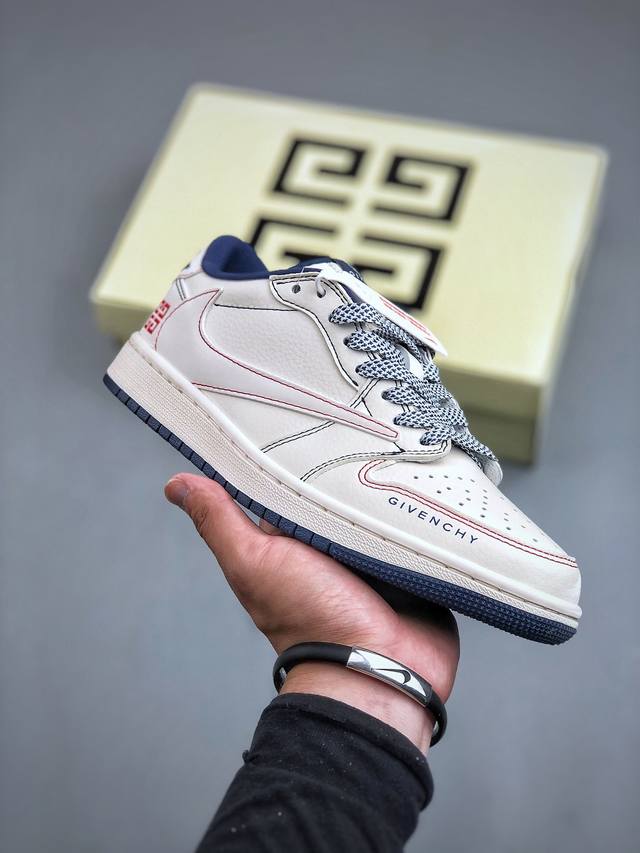 Travis Scott X Fragment Design X Air Jordan 1 Low Og Sp Aj1 乔1 纪梵希联名-红黑线条 低帮文化休闲