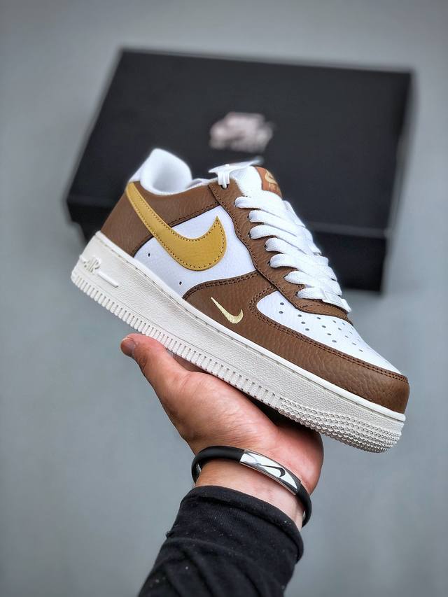 Nike Air Force 1‘07 Low摩卡白棕 双勾 空军一号低帮休闲板鞋 Hm9656 001 #定制皮料 3M反光 原楦原纸板 纯正版型 清洁度完美