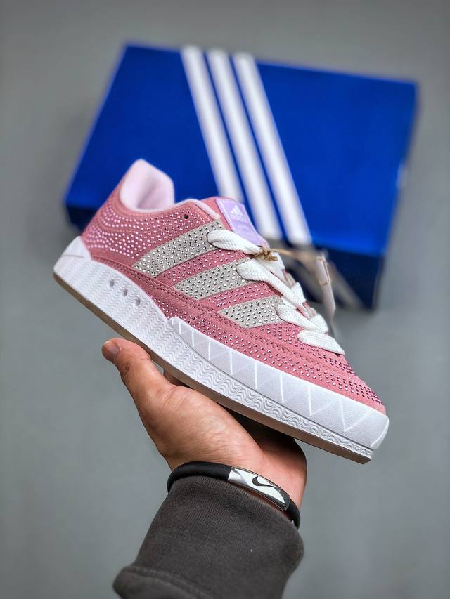 Atmos X Adidas Adimatic Low Purple Tint 马蒂奇系列低帮复古鲨鱼面包休闲运动休闲滑板板鞋 采用固色翻毛皮革鞋面材质#耐磨橡