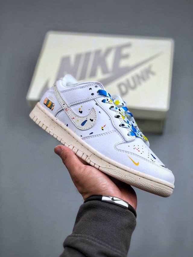 Nike Sb Dunk Low 古驰联名-喷墨白勾 周年高端定制 低帮休闲板鞋 Fc2025-305 #定制鞋盒 大厂纯原品质出货 超高清洁度 皮料切割干净无