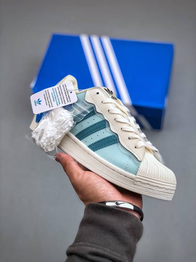 Adidas三叶草 Originals Superstar Ayoon W贝壳头系列低帮经典百搭休闲运动板鞋货号: Gw4442 尺码：35.5-40 半