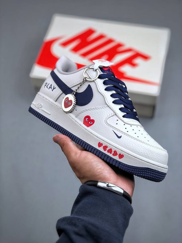 Nike Air Force 1'07 Low 川久保玲联名-米白深蓝 空军一号低帮休闲板鞋 Kk1988-001 #原楦头原纸板 原装鞋盒 定制五金配件 内置