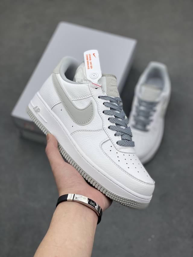 官方同步 公司级 Nike Air Force 1 '07 经典白灰满天星 空军一号低帮休闲板鞋 3M反光 原楦头原纸板 纯正空军版型 定制鞋盒 全掌内置全掌气