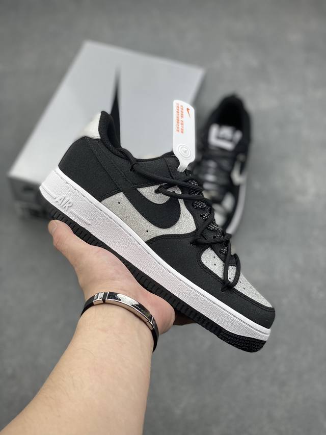 官方爆款定制 Cleanfit 高街 复古风 Nike Air Force 1 Low’07 拼接满天星 满钻 空军一号绑带低帮休闲板鞋 定制皮料 定制鞋盒 原