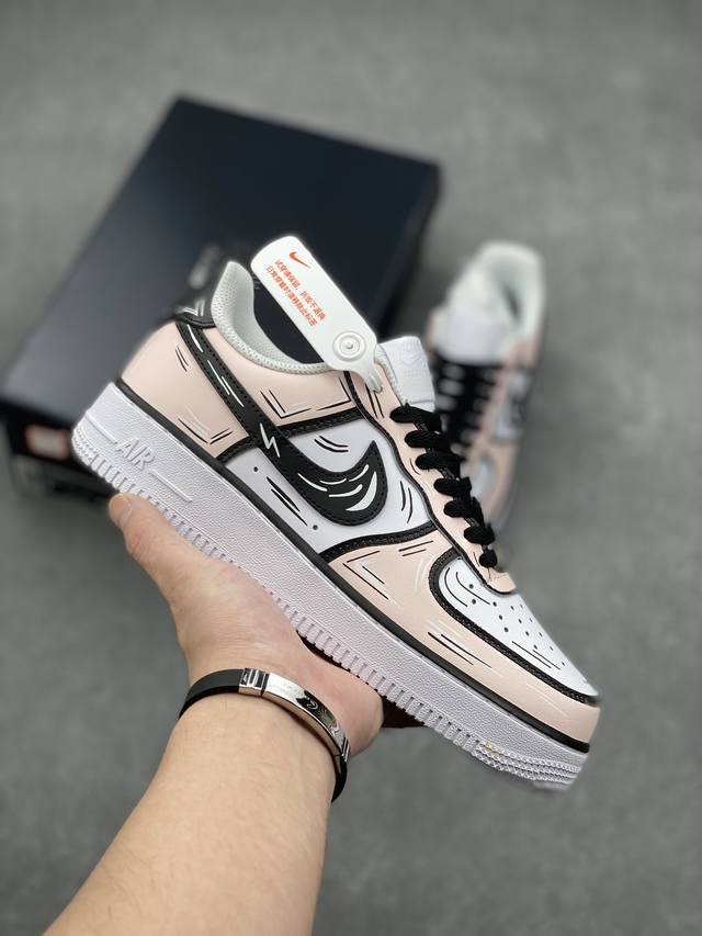 官方爆款定制 二次元主题 Nike Air Force 1 Low’07 樱花粉配色 空军一号低帮休闲板鞋 定制皮料 原厂3D打印 定制鞋盒 原楦原纸板 纯正空