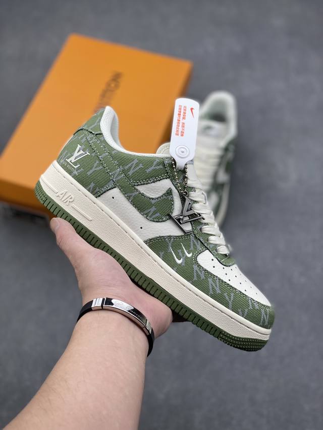 海外限量发售！公司级nike Air Force 1 '07 Low “Lv联名--荷叶绿”空军一号 低帮 运动鞋 休闲鞋 折边针车 工艺难度大 原楦头原纸板