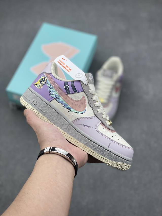 官方爆款定制 二次元主题 Nike Air Force 1 Low’07 空军一号绑带低帮休闲板鞋 定制皮料 原厂3D打印 定制鞋盒 原楦原纸板 纯正空军版型