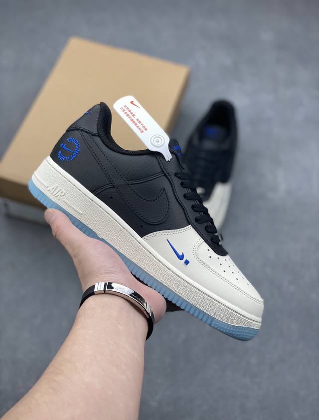 工厂套现 福利特价 Nike Air Force 1 Low 黑白小蓝勾 空军一号低帮运动休闲板鞋 原楦头原纸板 打造纯正空军版型#专注外贸渠道 全掌内置蜂窝气