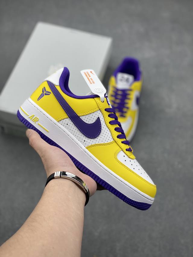 工厂套现 福利特价 Nike Air Force 1 Low 科比紫金 空军一号低帮运动休闲板鞋 原楦头原纸板 打造纯正空军版型#专注外贸渠道 全掌内置蜂窝气垫