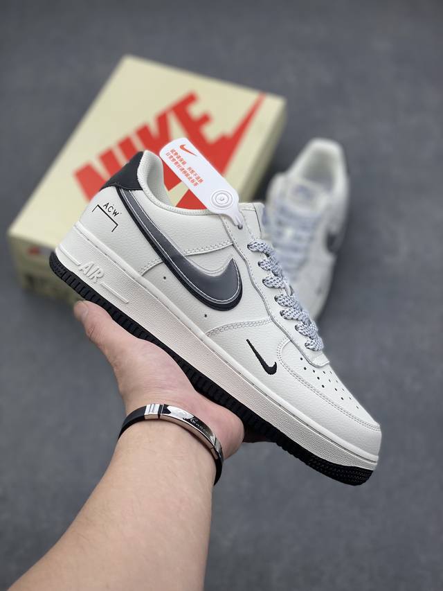 Nike Air Force 1 Low 07 Acw 白黑 原楦头原纸板 打造纯正低帮空军版型 专注外贸渠道 全掌内置蜂窝气垫 原盒配件 原厂中底钢印、拉帮完