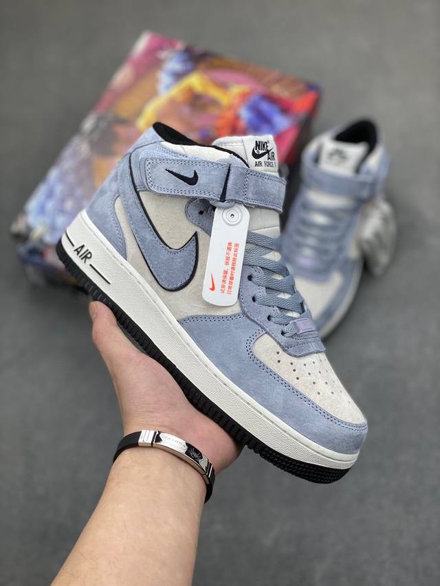 秋冬新品 公司级 Nike Air Force 1 Low ’07 浅蓝 麂皮空军一号中帮休闲板鞋 原厂麂皮 原楦原纸板 纯正版型 正品nfc感应芯片 高清洁度