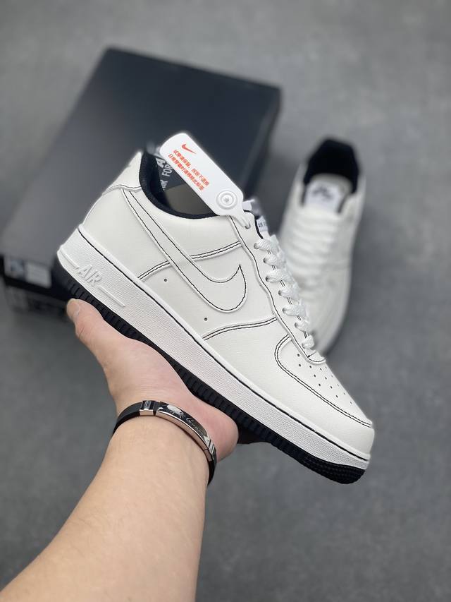 超级福利 核心特价 长期补货 Nike Air Force 1 Low 白黑缝线 空军一号低帮运动休闲板鞋 原楦头原纸板 打造纯正空军版型 专注外贸渠道 全掌内