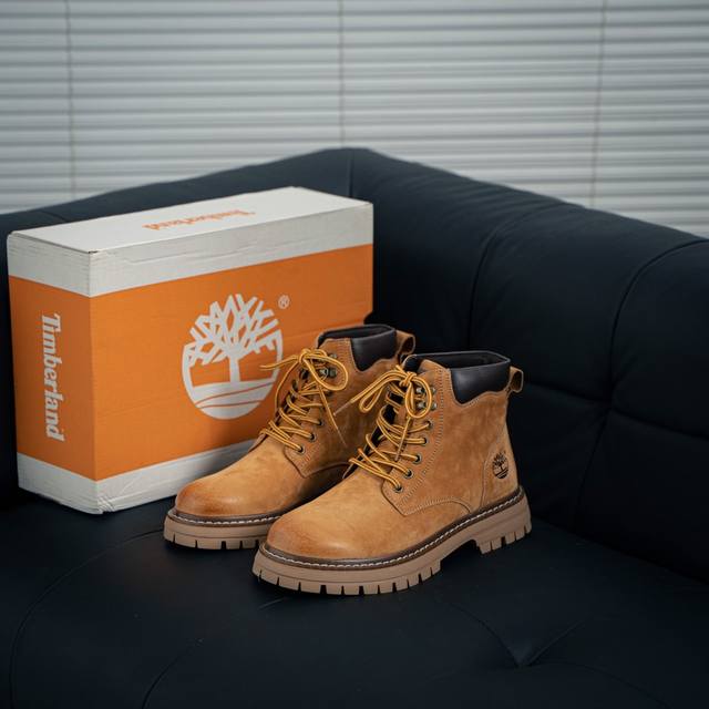 核心私 新货#Timberland添柏岚 天伯伦户外中帮休闲大黄靴系列 广东大厂品质 原盒原包装 面料采用意大利顶级磨砂细纹牛皮 搭配防臭防腐真皮乳胶鞋垫 给您