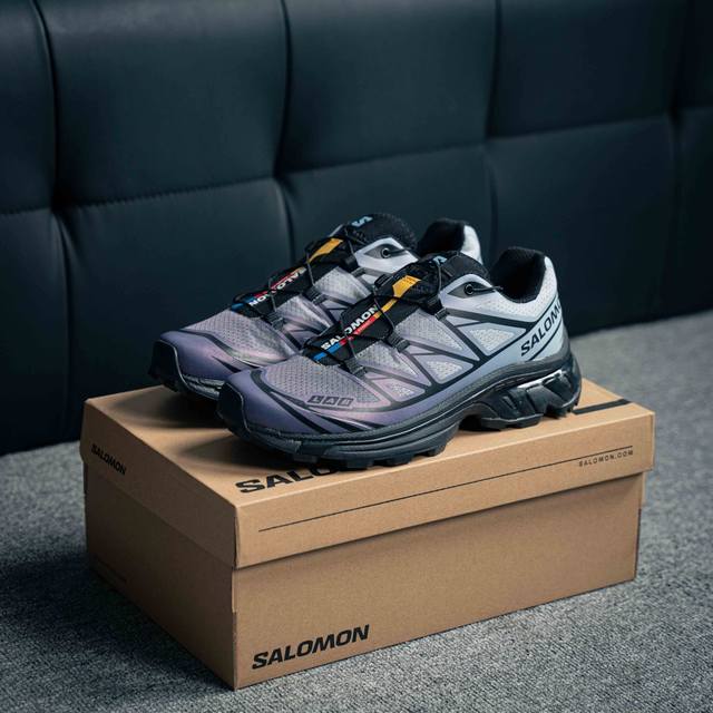 Salomon Xt-6 Chromatic 萨洛蒙户外越野跑鞋 鞋面采用sensifit贴合技术 全方位贴合包裹脚型 鞋跟部鞋底牵引设计 提供强大的抓地性能