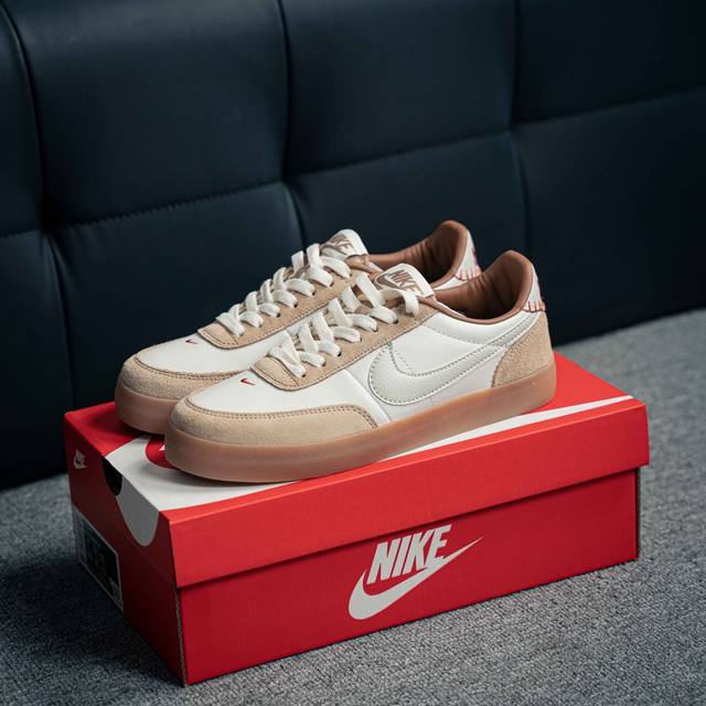 耐克板鞋 复古板鞋 J.Crew X Nike 联名 Killshot Ii Leather 开括者男女休闲复古运动鞋采用米白色皮革制作鞋身，大号swoosh