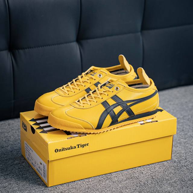 Onitsuka Tiger Mexico 66 Sd 鬼冢虎 墨西哥升级版系列低帮复古经典虎爪百搭休闲皮革慢跑鞋 采用软质粒面牛剖革组合翻毛皮饰条鞋面材质#内