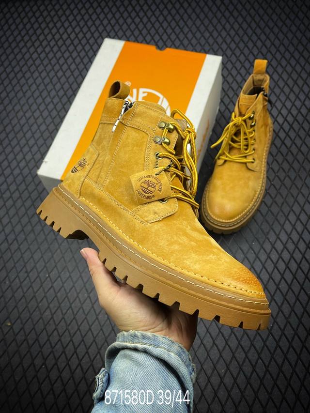 新货#Timberland添柏岚 天伯伦户外休闲大黄靴系列 #广东大厂品质 原盒原包装 侧拉链设计风格 时尚潮流百搭 面料采用意大利顶级磨砂细纹牛皮 搭配防臭防