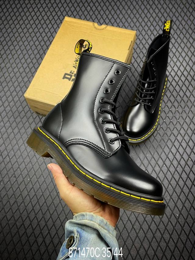 国庆福利特价 C Dr.Martens 马汀博士 马丁靴 1460 经典款8孔系列 软面 哑光面 黑色软皮 男女款全码开售 某物同香港代购 公司规格 原材生产