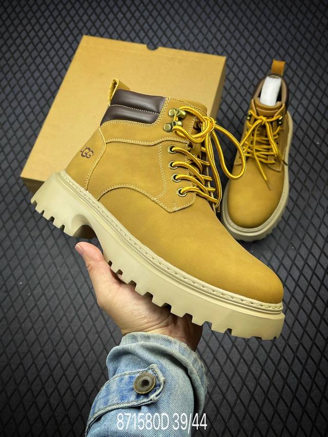 新货ugg 2024秋冬新品男士中帮休闲马丁靴系列 代购专供品质 高弹modern 外置防滑橡塑发泡超轻大底 系带设计 穿脱十分方便 采用tpu模压定型真皮鞋面