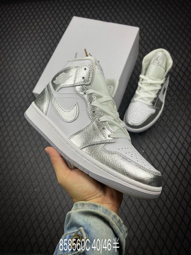 Air Jordan 1 Mid Aj1 乔1银白色 中邦文化篮球鞋 Fn5031-100 #市售最高品质 原鞋开发 大厂代工流水线打造 公司货既视感 细节随意