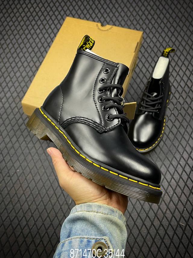 特价福利 C 新货dr.Martens 马汀博士 马丁靴 1460 经典款6孔系列 哑光面 黑色硬皮 男女款全码开售 某物同香港代购 公司规格 原材生产 原版开