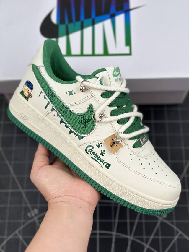 核心私 Nike Air Force 1 Low X Capybara Van Gogh 卡皮巴拉 系列 “梵高”空军一号低帮休闲运动绑带板鞋 卡皮巴拉元素主题