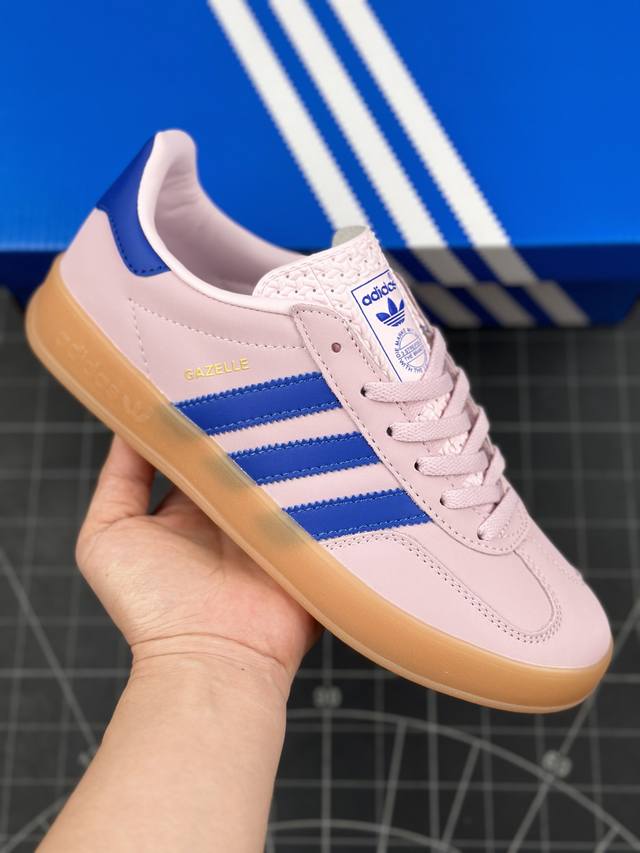 核心私 公司级adidas Originals Gazelle Indoor 三叶草休闲防滑耐磨低帮板鞋 鞋头出色设计 塑就出众贴合感 稳固的后跟贴合足部曲线设