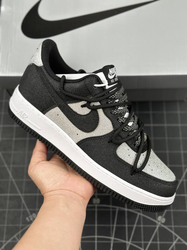 核心私 Nk Air Force 1'07 Low Cleanfit 高街复古风 拼接满天星满钻 空军一号绑带低帮休闲板鞋 #定制皮料 定制鞋盒 原楦原纸板 纯