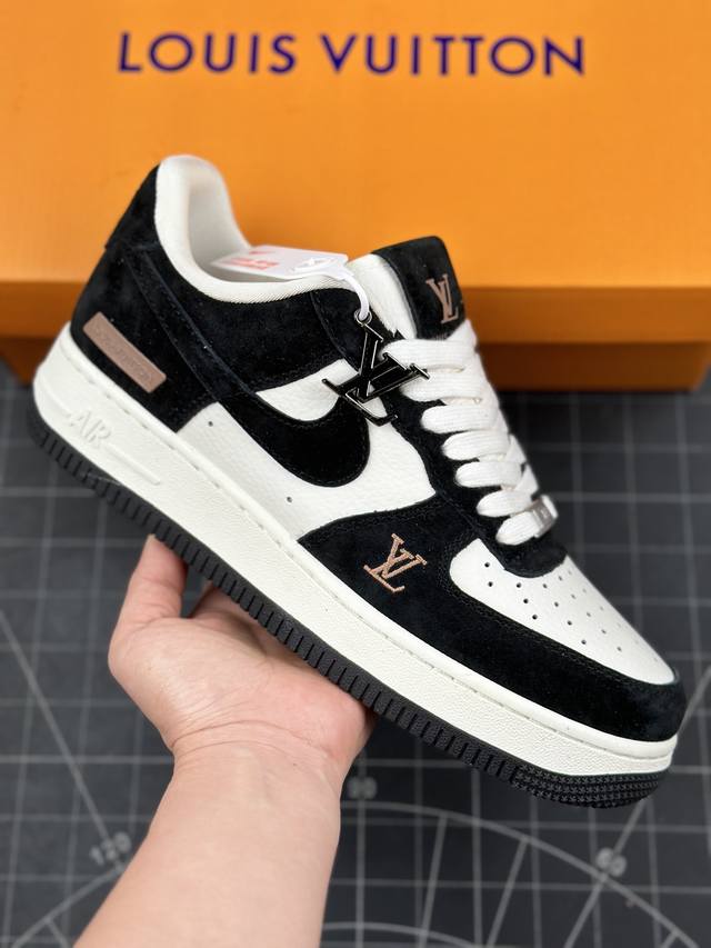 核心私 公司级nike Air Force 1 '07 Low “Lv联名--米黑猪八”空军一号 低帮 运动休闲鞋 折边针车 工艺难度大 原楦头原纸板 原装鞋盒